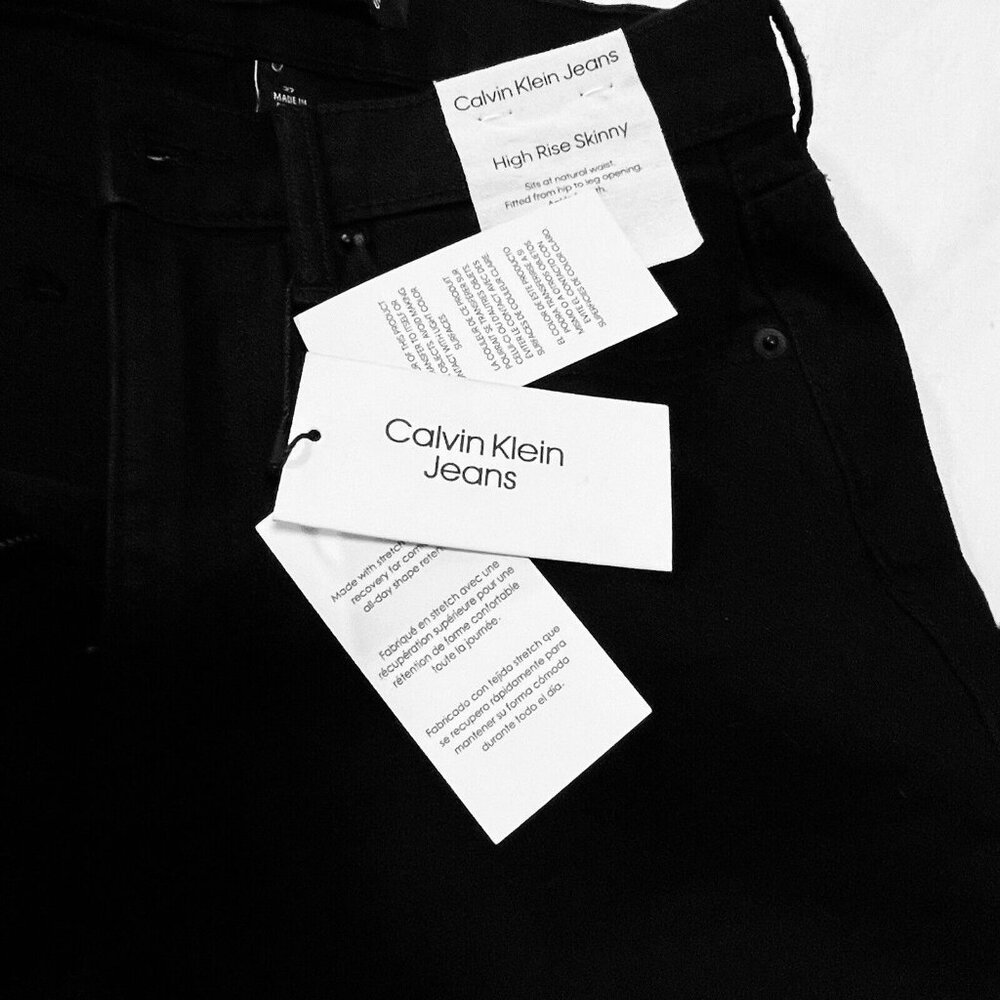 Calvin Klein Women's High Rise Skinny Fitted Leg Jeans Size 27 Black w Stretch - Picture 8 of 12